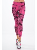 Pink leggings with black patterns H0060 - Online store - Boutique